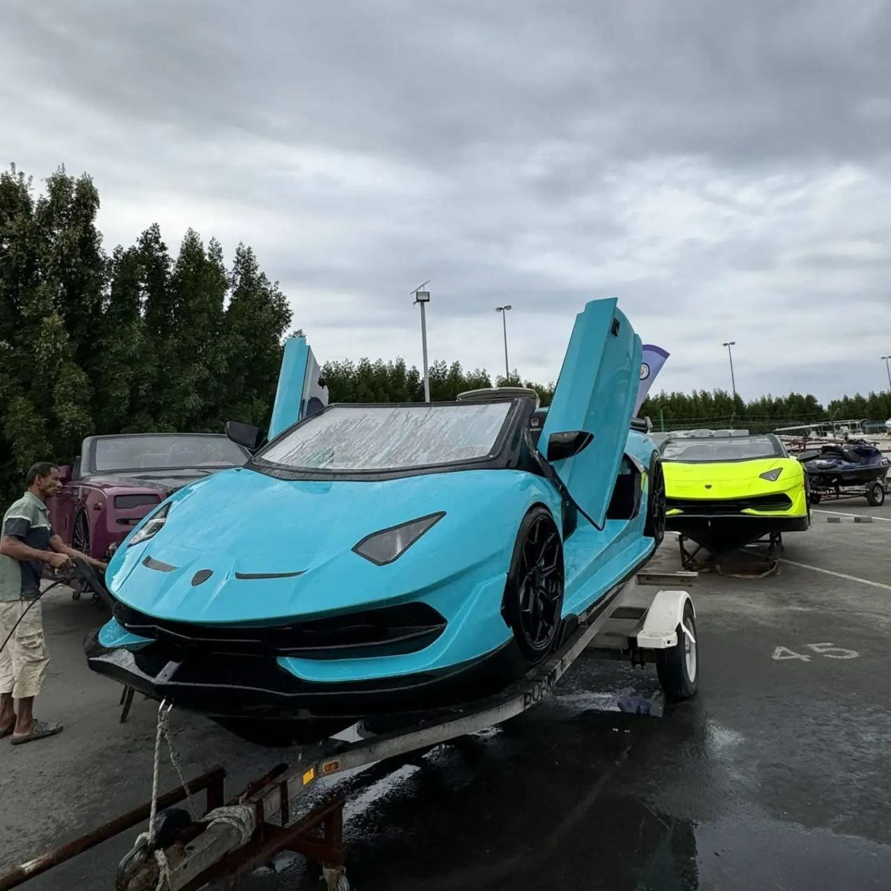 Lamborghini Jet Car X1, high-performance watercraft, luxury sports boat, marine adventure vehicle