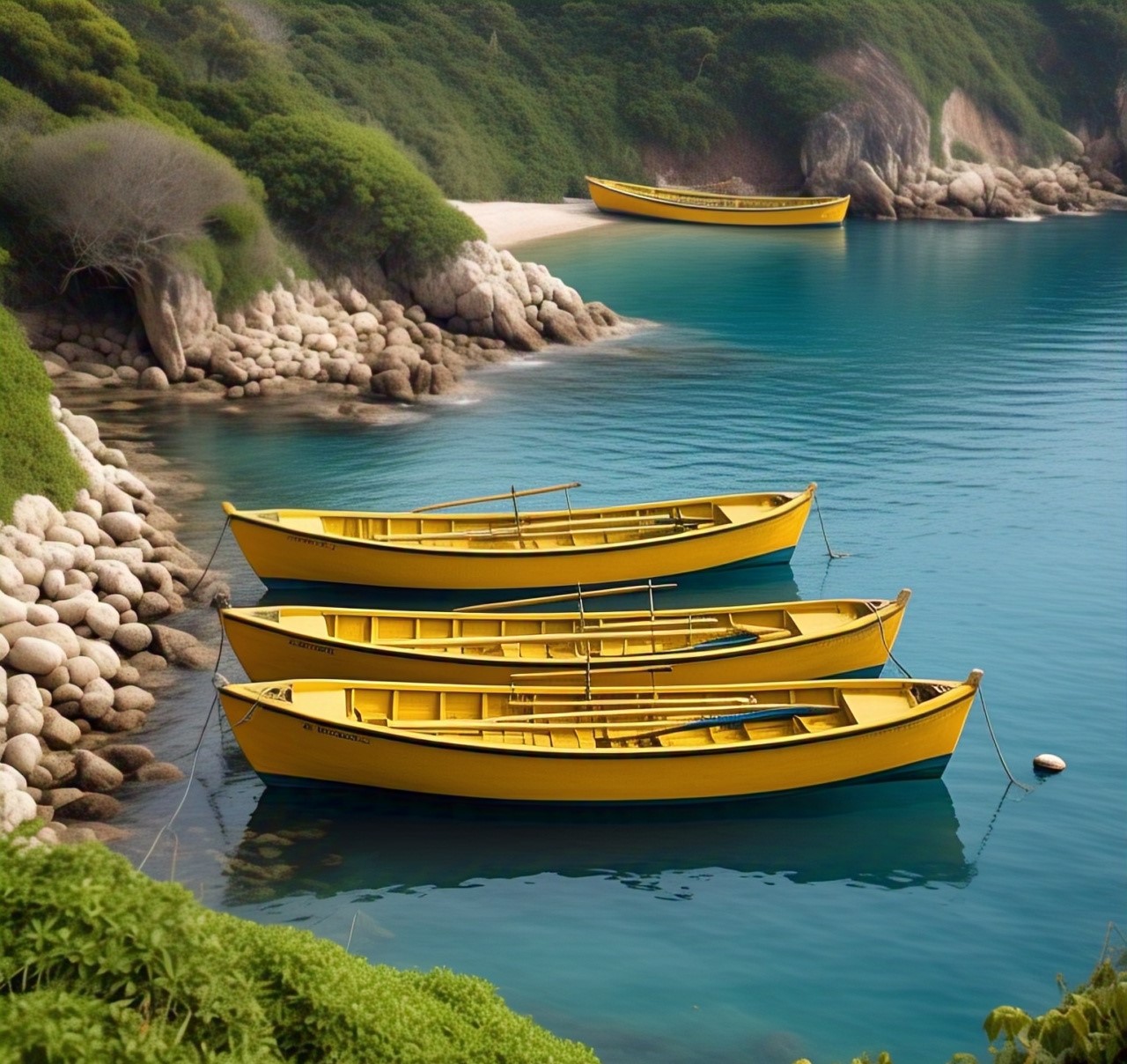 Manual FRP fishing boat, yellow fiberglass boat, durable lightweight fishing vessel, 15 to 20 feet fishing boat