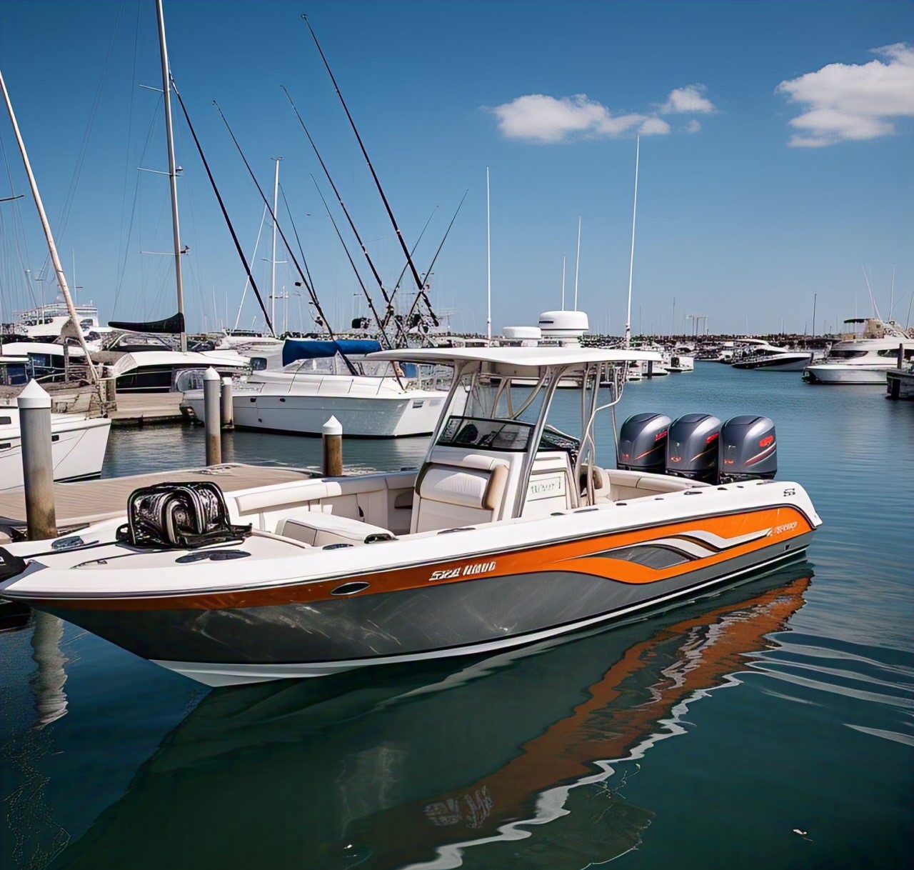 FRP petrol sport fishing boat, 14-seater offshore boat, 10 meter fishing vessel