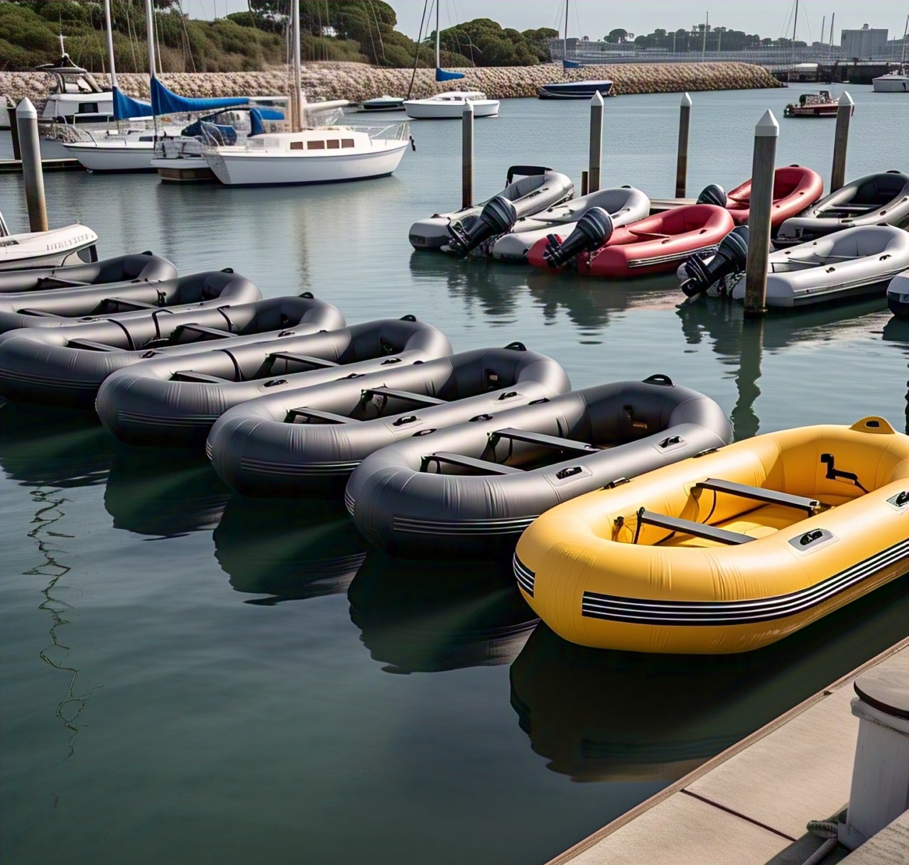 Petrol FRP rigid inflatable boat, 12 person heavy-duty inflatable vessel, marine patrol boat