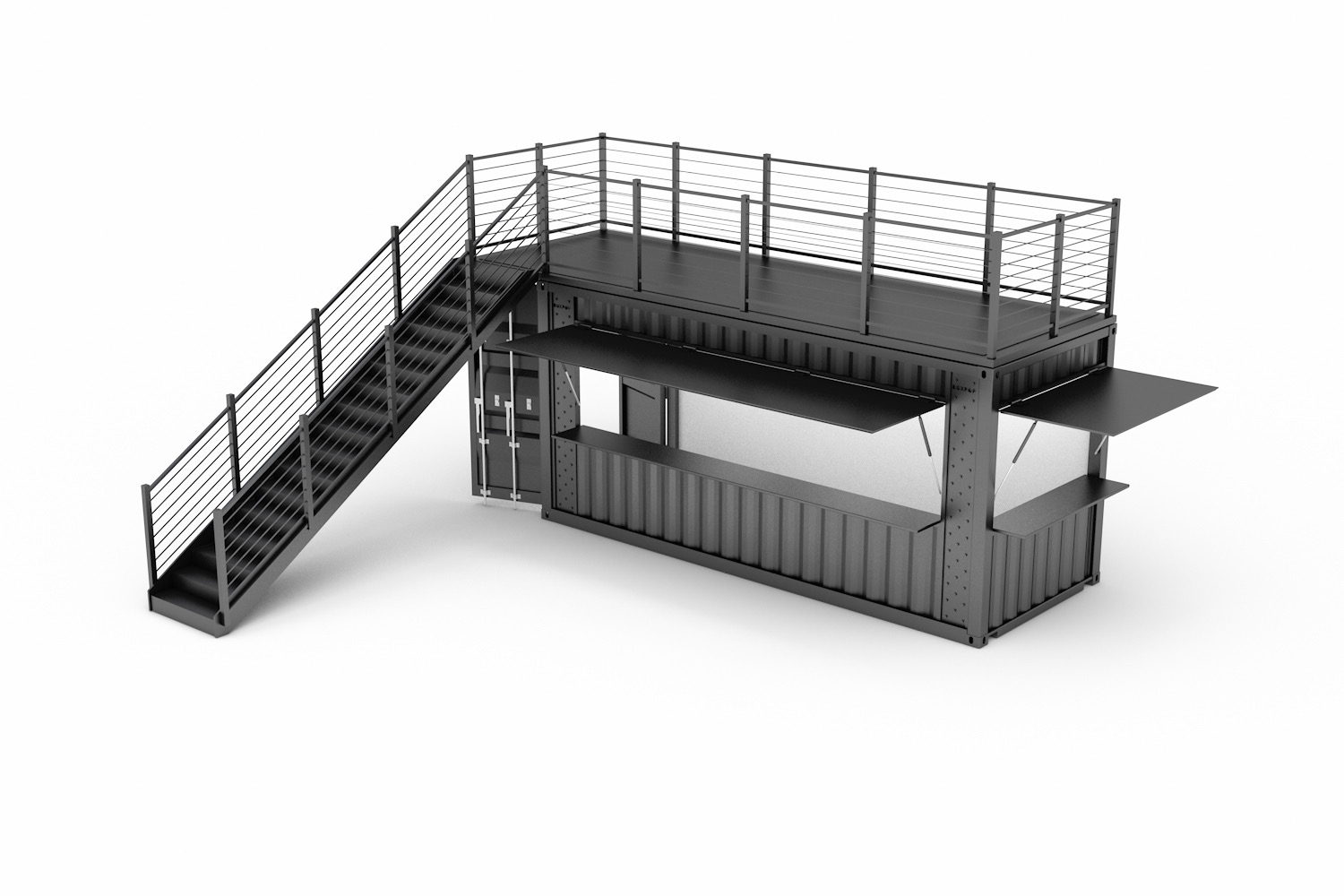 20′ Store Container with a roof terrace