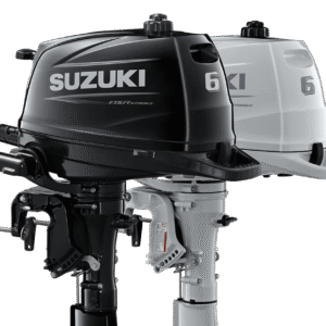 2024 Suzuki Marine DF6AS – White/Black | Compact, reliable 6HP outboard engine
